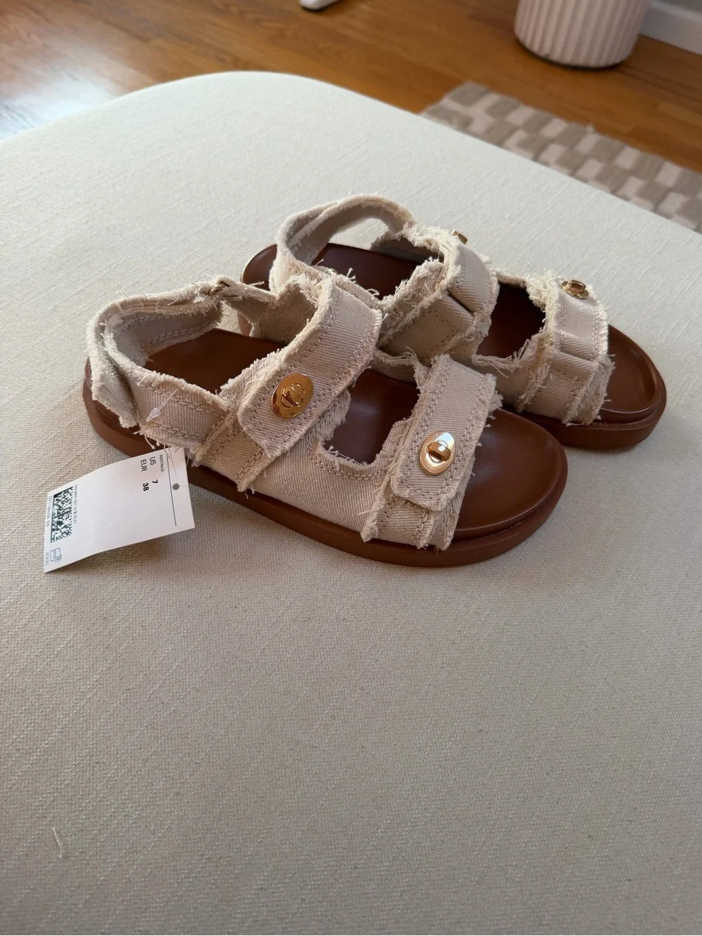 H&M Cotton Twill Sandals NWT